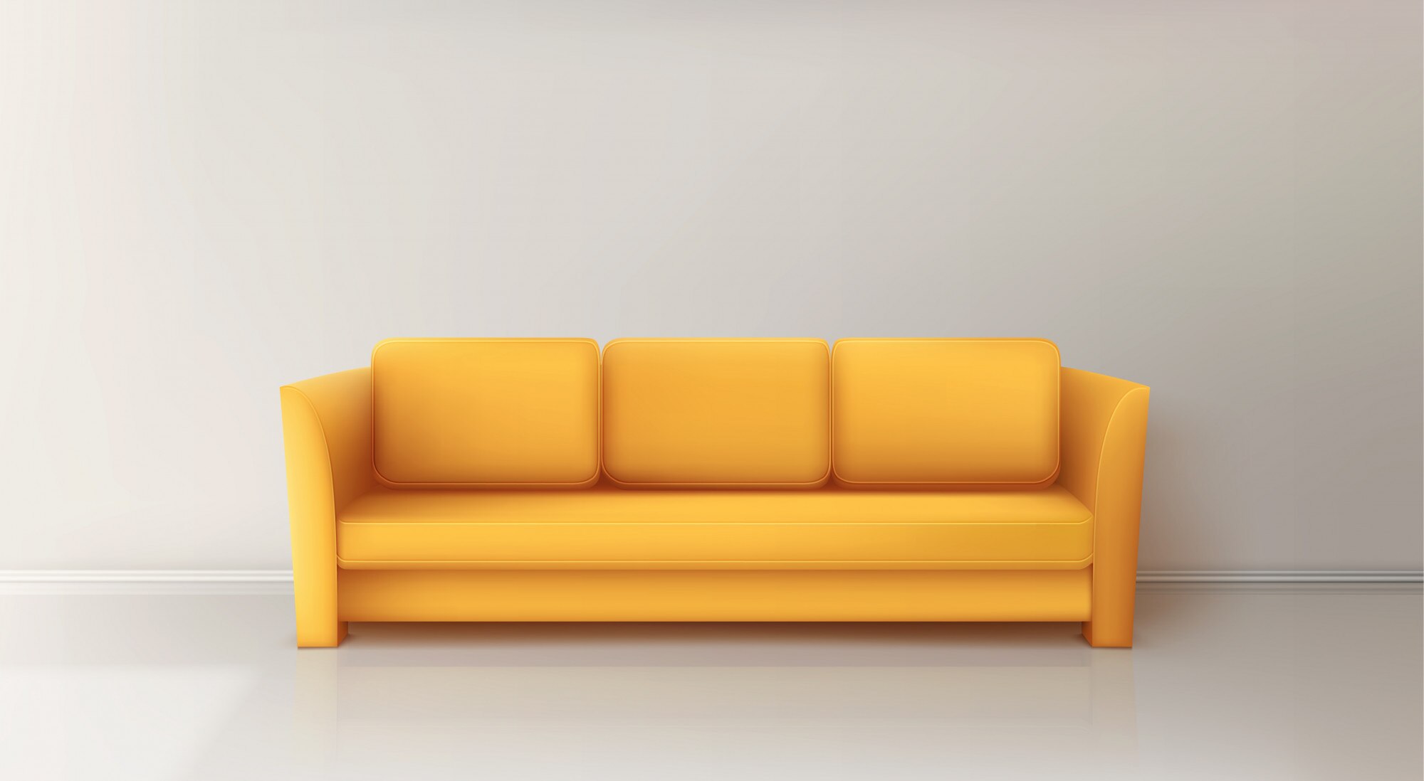 Einfache gelbe Couch